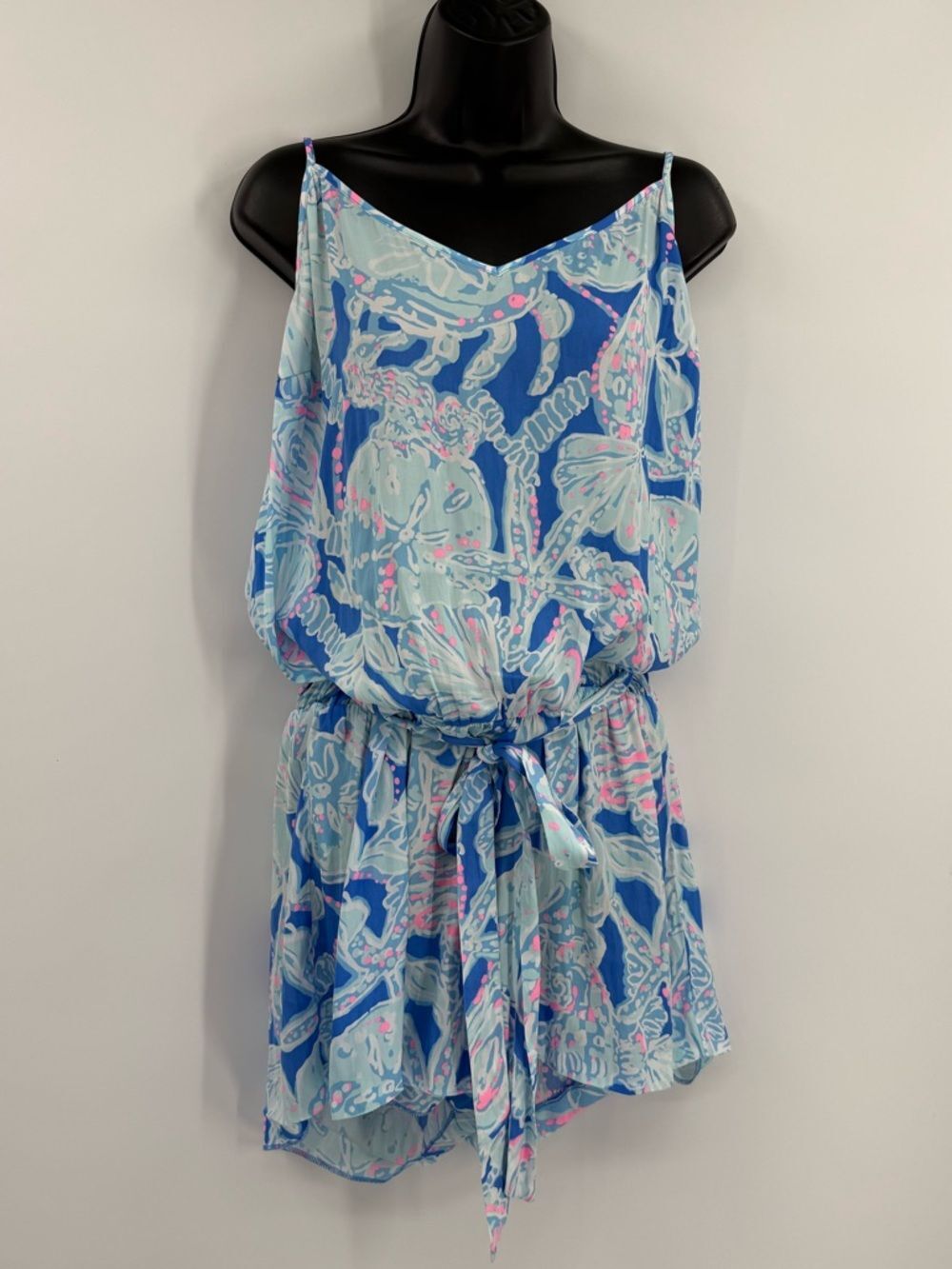 Lilly Pulitzer Deanna Lightweight Coastal Romper | Into the Deep Print | | XL